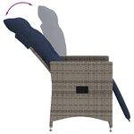 vidaXL Lot de 2 chaises de jardin inclinables avec coussins en résine tressée grise