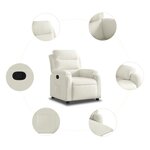 vidaXL Fauteuil inclinable Crème Velours
