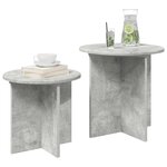 vidaXL Ensemble de tables d'appoint 2 pc Gris béton Ø 45 x 45 cm
