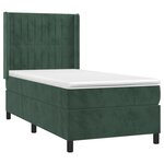 vidaXL Sommier à lattes de lit matelas LED Vert foncé 90x190cm Velours