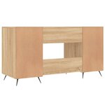 Bureau table poste de travail meuble d'ordinateur informatique étude chêne sonoma 140 x 50 x 75 cm bois d'ingénierie brun 02_0023648