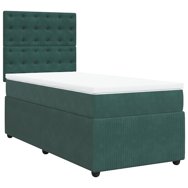vidaXL Sommier à lattes de lit avec matelas Vert foncé 90x200 cm