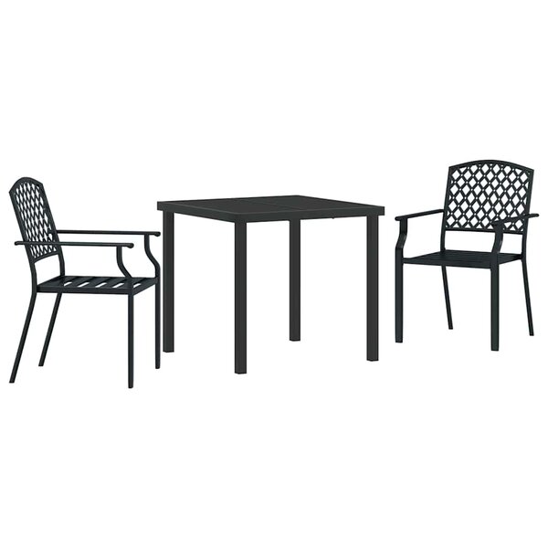 vidaXL Ensemble de salle à manger pour jardin 3 Pièces Anthracite