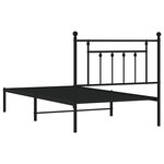 vidaXL Cadre de lit métal avec tête de lit noir 100x190 cm