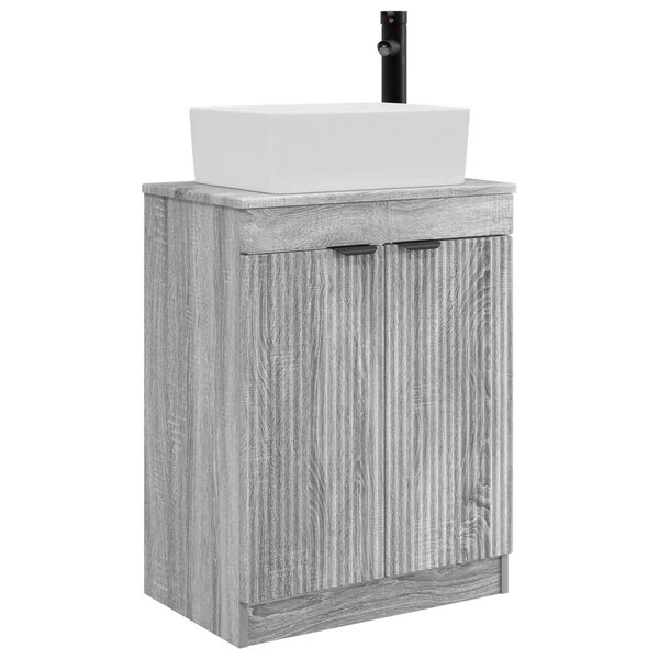 vidaXL Meuble de salle de bain avec évier Sonoma gris 54 x 35 x 83 cm