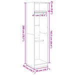 vidaXL Garde-robe gris sonoma 50x50x200 cm bois d'ingénierie