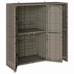 vidaXL Armoire de rangement avec stockage Gris 100 x 36 x 102 cm Rotin