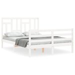 vidaXL Cadre de lit sans matelas blanc 120x200 cm bois massif