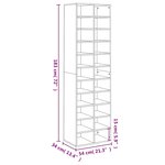 vidaXL Armoire à chaussures gris béton 54x34x183 cm bois d'ingénierie