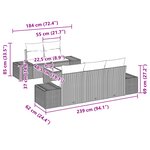 vidaXL Ensemble de canapé de jardin 6 pièces avec coussins gris clair en poly rattan