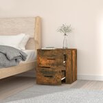 vidaXL Table de chevet murale Chêne fumé 50x36x47 cm