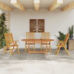 vidaXL Ensemble de salle à manger pour jardin 5 Pièces Marron