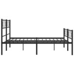 vidaXL Cadre de lit métal sans matelas avec pied de lit noir 120x190cm