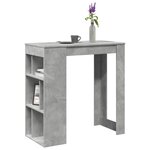 vidaXL Table de bar avec étagères gris béton bois d'ingénierie