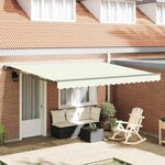 vidaXL Auvent Rétractable Crème 400x300 cm tissu