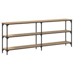 vidaXL Table console avec étagère chêne artisanal 200 x 29 x 75 cm