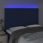 vidaXL Tête de lit à LED Bleu 144x5x118/128 cm Tissu
