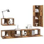 vidaXL Ensemble meuble TV 4 Pièces Bois Ancien Bois d'ingénierie