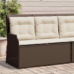 vidaXL Banc de jardin avec coussin Marron Poly rotin