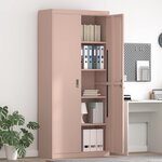 vidaXL Armoire de rangement 2 Pièces Rose 90 x 40 x 200 cm Acier