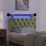 vidaXL Tête de lit suspendue Vert clair Velours