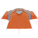vidaXL Tente familiale à dôme 12 personnes gris et orange imperméable