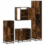 vidaXL Ensemble meubles salle de bain 4 Pièces chêne fumé bois ingénierie