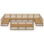 vidaXL Salon de jardin 13 Pièces bois de pin massif