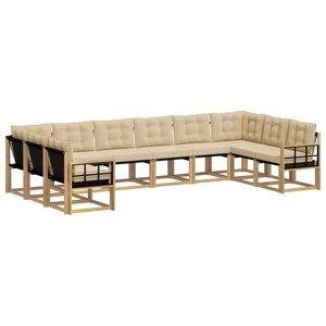 vidaXL Ensemble de canapés d'extérieur 10 pc Blanc et Beige