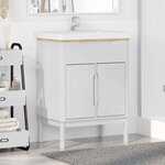 vidaXL Meuble sous Lavabo de Salle de Bain FLORO Blanc 60 x 40 x 80 cm