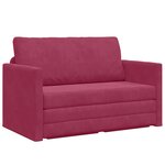 vidaXL Canapé-Lit Rouge bordeaux 124 x 204 x 61 cm Velours