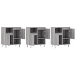 vidaXL Buffets 3 Pièces Sonoma gris Bois d'ingénierie