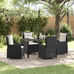 vidaXL Ensemble de salle à manger de jardin 5 pièces noir poly rattan