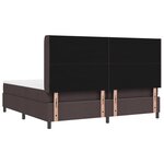 vidaXL Lit à ressorts avec matelas marron foncé 200 x 200 cm en tissu.