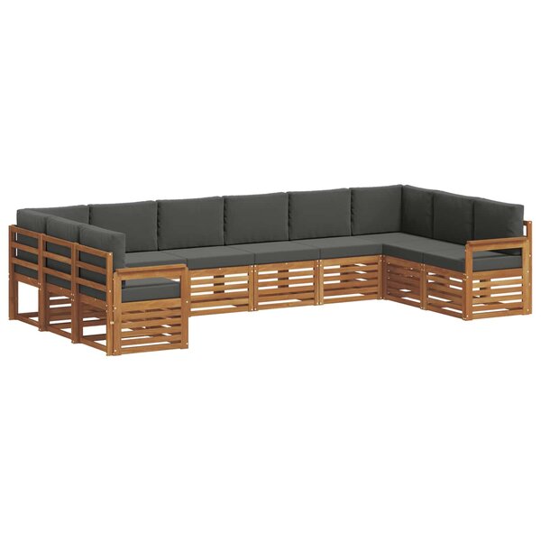 vidaXL Ensemble de canapé d'angle 10 Pièces Naturel et Anthracite