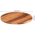 vidaXL Dessus de table bois massif d'acacia rond 25-27 mm 50 cm