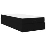 vidaXL Cadre de lit avec matelas Noir 100 x 200 cm tissu