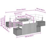 vidaXL Ensemble 9 pièces avec coussins Noir Poly Rattan Acacia