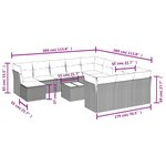 vidaXL Salon de jardin avec coussins 13 Pièces beige résine tressée
