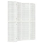 vidaXL Cloison de séparation pliable 4 panneaux 160x170 cm Blanc