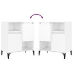 vidaXL Buffets 2 Pièces blanc brillant 60x35x70 cm bois d'ingénierie