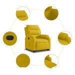 vidaXL Fauteuil inclinable électrique jaune Velours