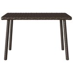VidaXL Table basse de jardin rectangulaire marron 60x40x37 cm rotin