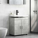 vidaXL Armoire de lavabo de salle de bain avec porte TULUM Gris béton