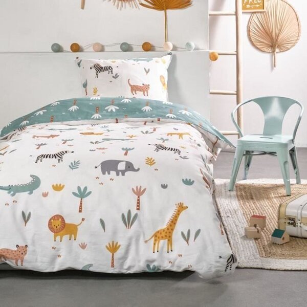 Parure de lit 140 x 200 + 2 taies d'oreiller 63 x 63