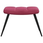 vidaXL Chaise de relaxation avec tabouret Rouge bordeaux Velours