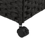 vidaXL Panier à linge avec roulettes noir 60x35x60 5 cm résine tressée
