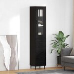 vidaXL Haut Armoire Chêne noir 34 5 x 34 x 180 cm Bois d'ingénierie