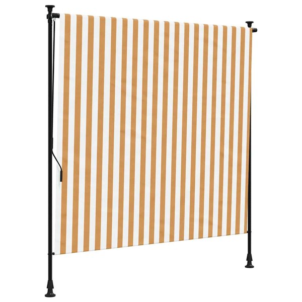 vidaXL Store roulant d'extérieur orange et blanc 200x270cm tissu acier