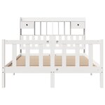 vidaXL Lit bibliothèque sans matelas blanc 140x190 cm bois pin massif